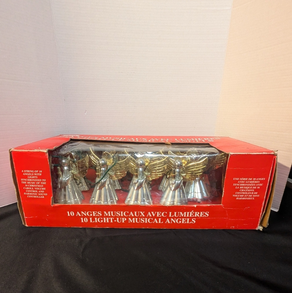 Vintage Angel Christmas Tree Ornaments In Original Box Lot Of 10
